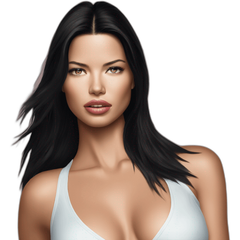 Close up shot Adriana lima emoji