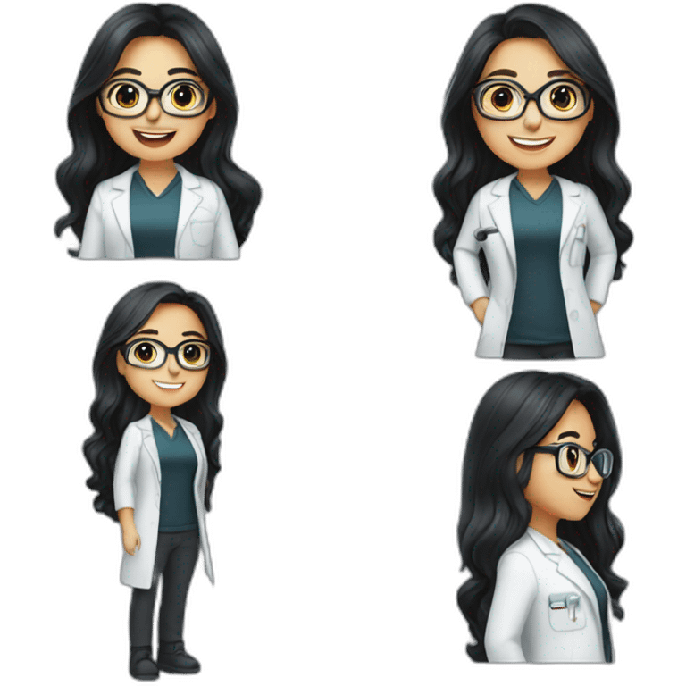 Dentist-girl-eyesmile-glasses-black long hair emoji