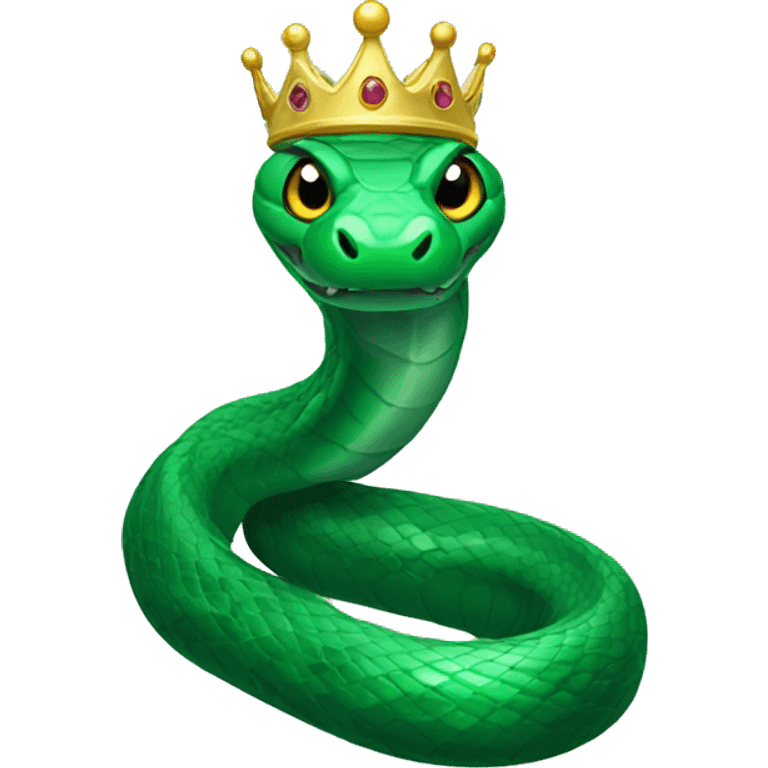 Emerald snake with a crown head emoji