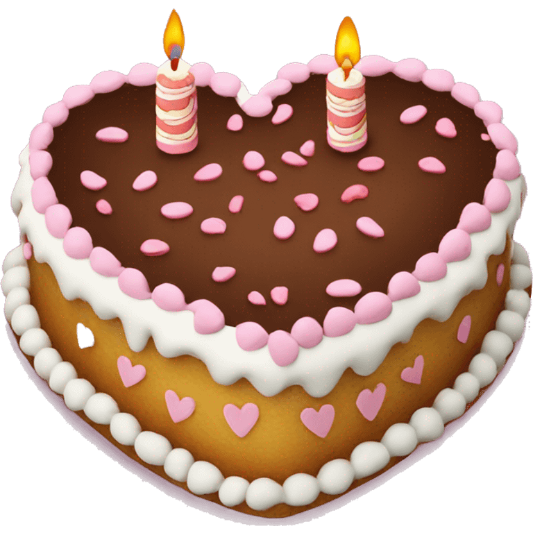 Heart shaped birthday cake emoji