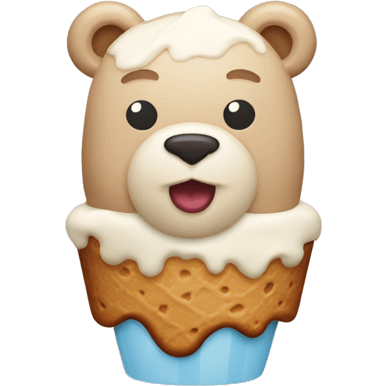 Bear shaped ice cream emoji