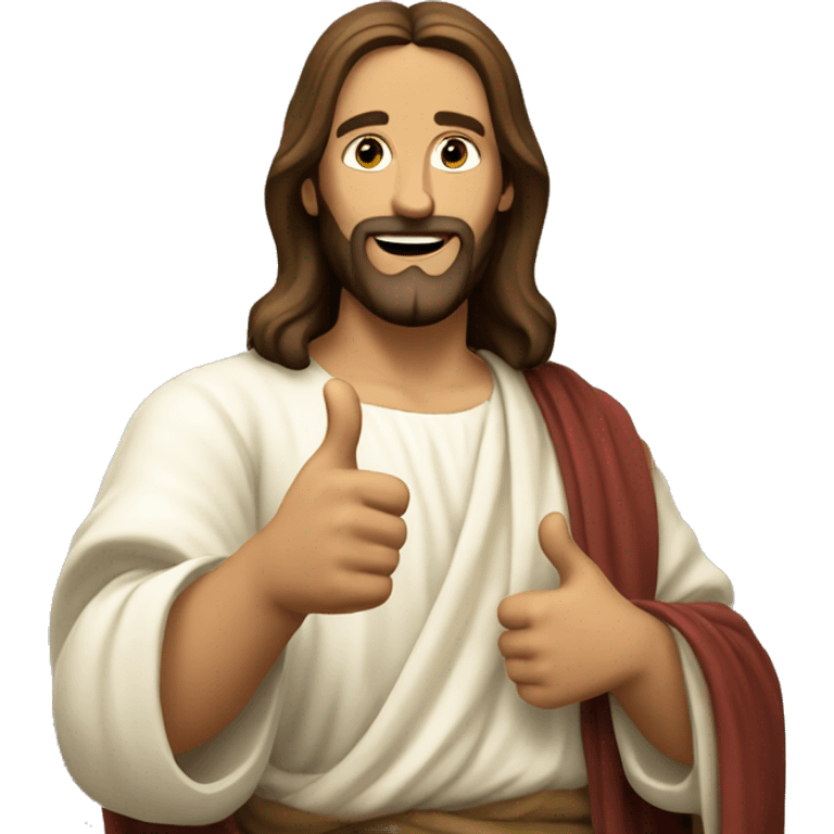 Jesus Christ making a thumbs up emoji