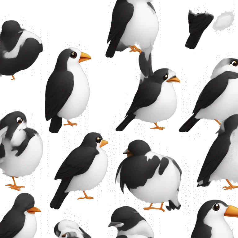 oiseaux noir et blanc  emoji