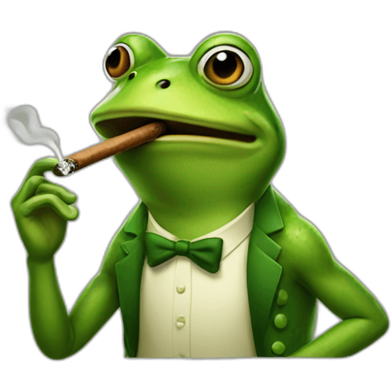 Frog smoking cigar emoji