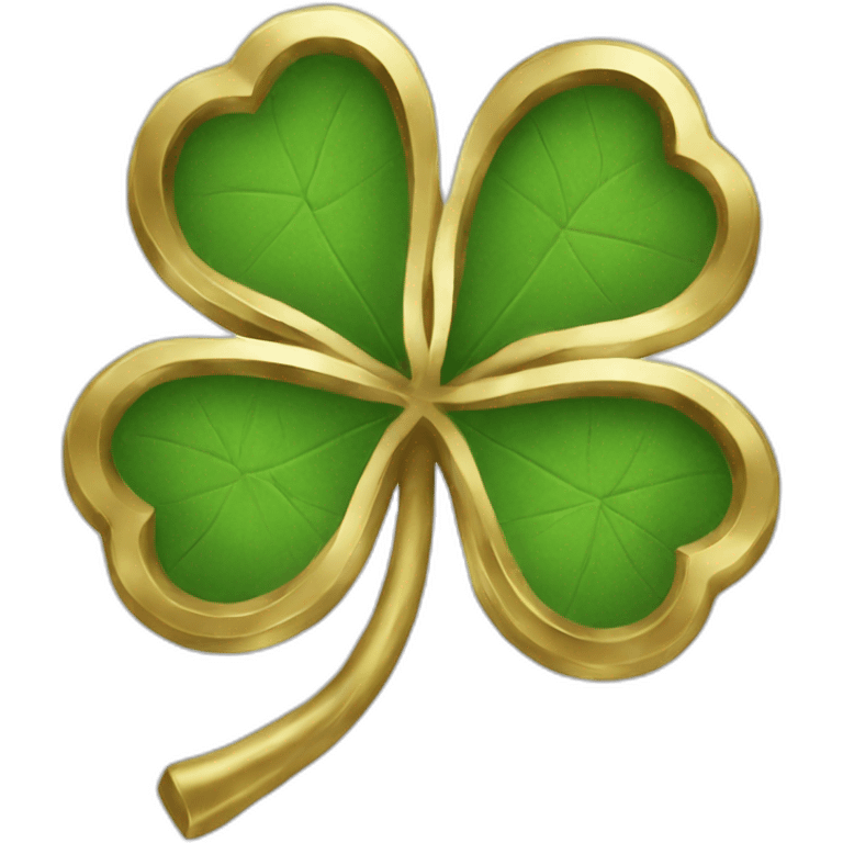 gold outline-clover emoji