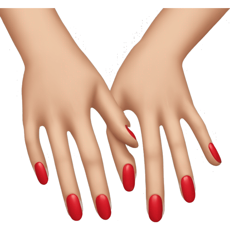 Red manicure 5 fingers emoji