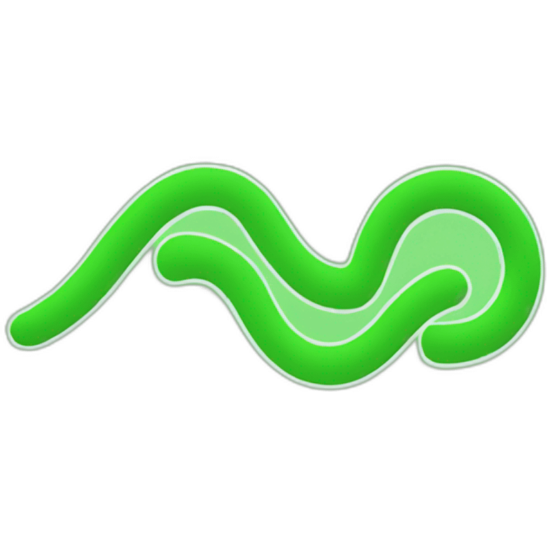 A single green line that forms a squiggle from left to right emoji