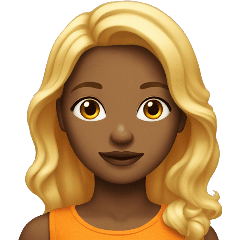 Orange skin girl with honey blonde hair  emoji