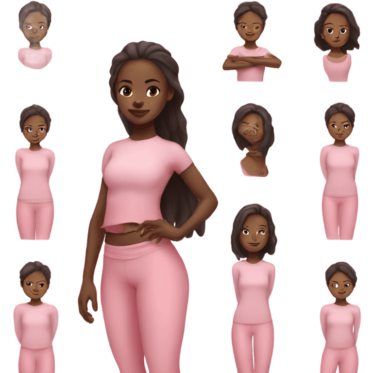 Black yoga girl light pink clothes  emoji