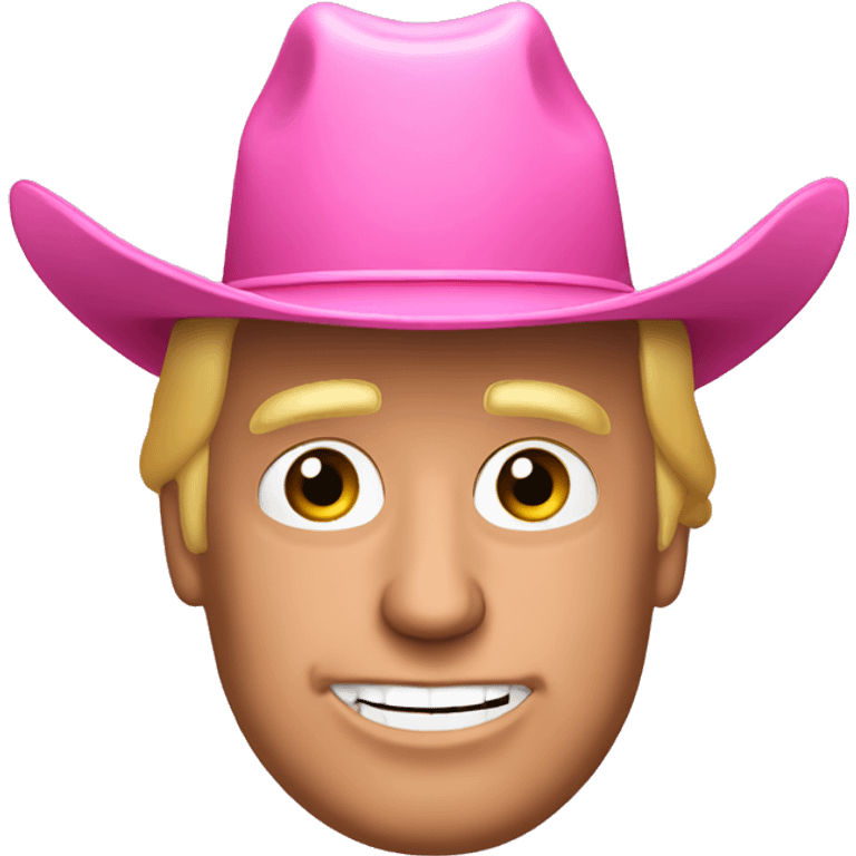 Donald Trump wearing a pink cowboy hat emoji