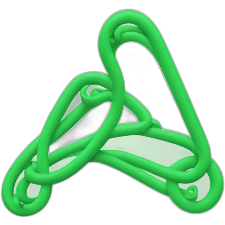 A connecting green line that forms a squiggle emoji