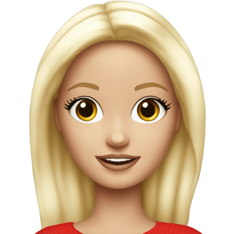  white Barbie girl in red  Christmas emoji