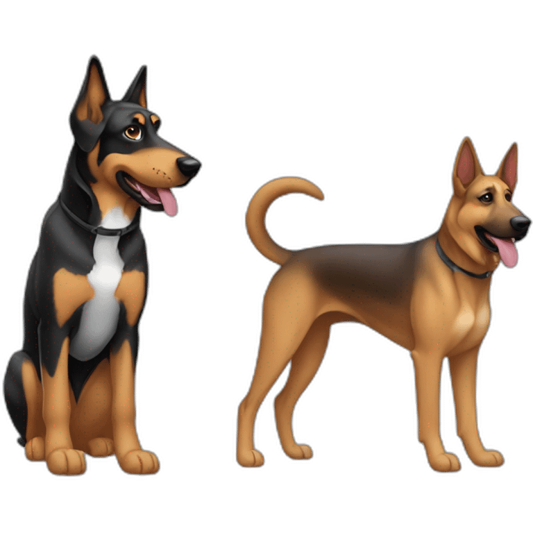 coonhound and German shepherd mix dog walking emoji