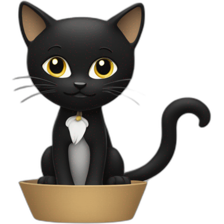 Chat noir et blanc emoji