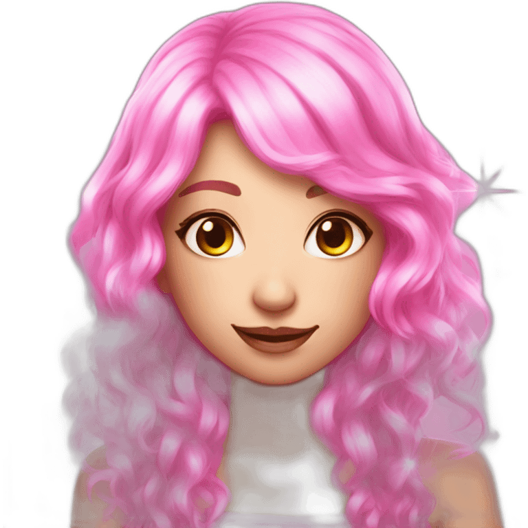 pink hair fae magic lights emoji