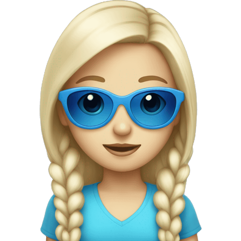 Little white girl with blue sunglasses emoji