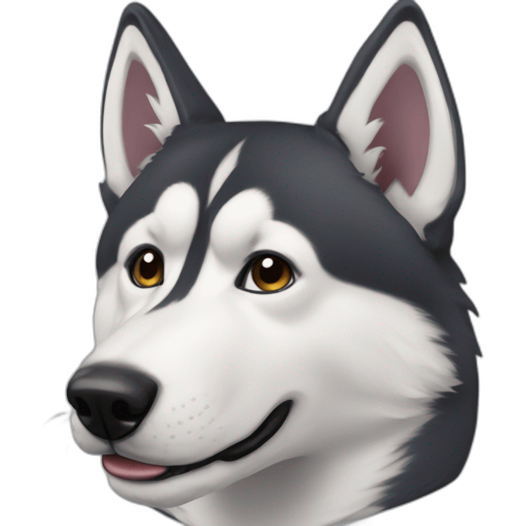 Um husky saltitando emoji