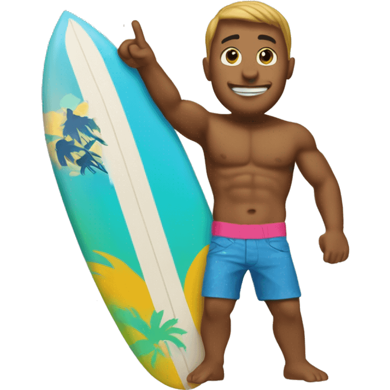 surfer giving the 🤙🏼 shaka hand gesture emoji