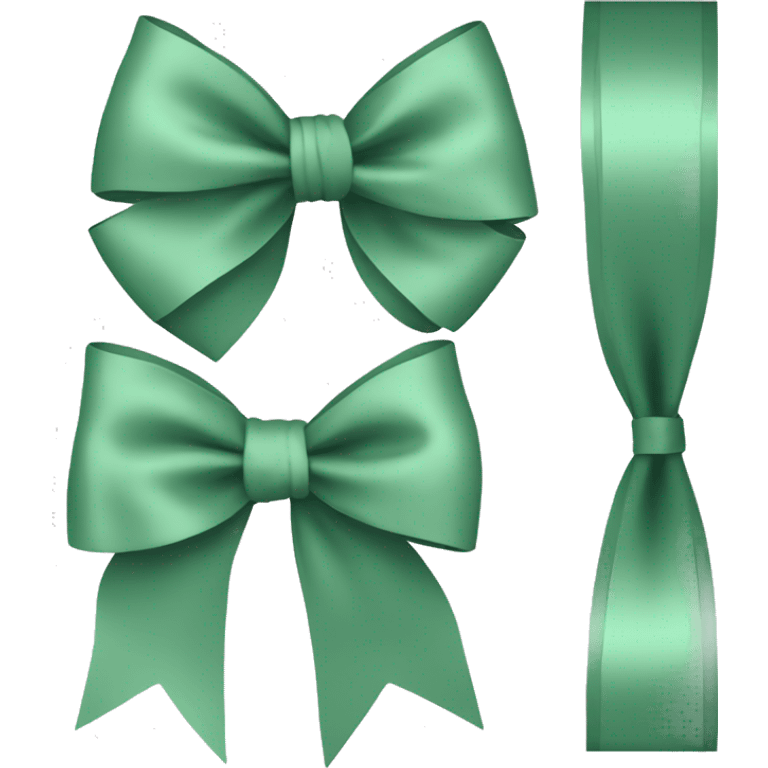 Olive green bow on mint green bow emoji