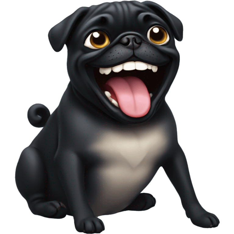 Black Pug laughing like this emoji 😹 emoji