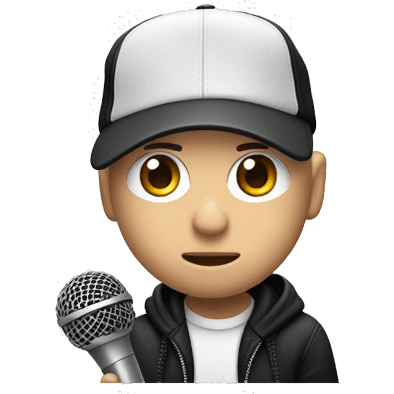 The rapper Eminem holding a mircophone emoji