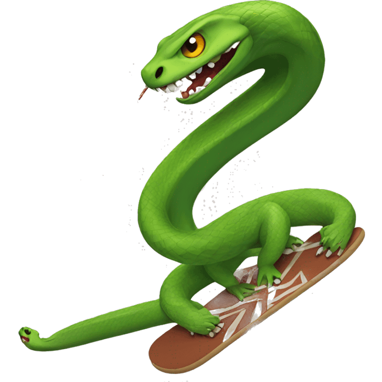 Snake hitting a kickflip emoji