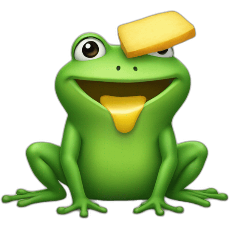 Grenouille qui mange une patate emoji