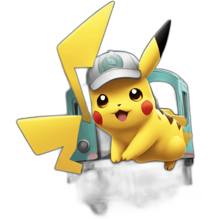 pikachu in a train emoji