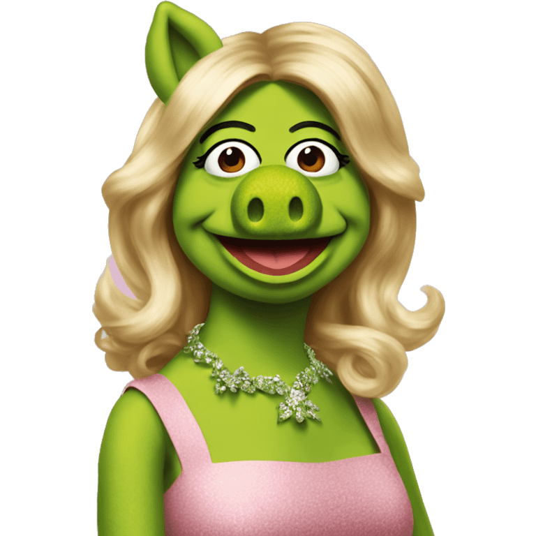 Kermit the frog and miss piggy mixd together  emoji