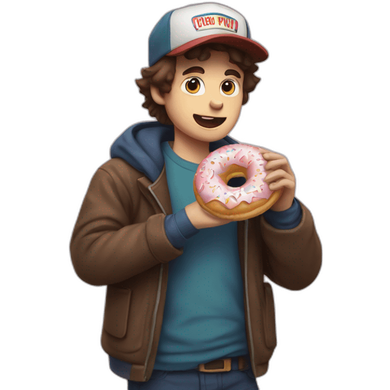 Dipper pines eat a donut emoji