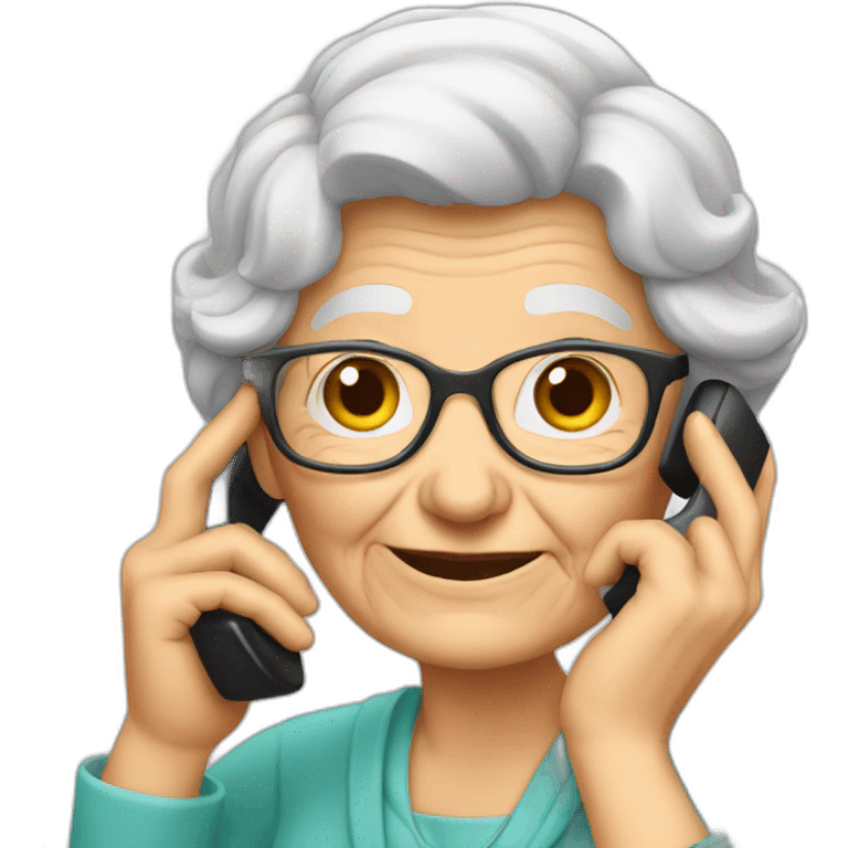 Old lady on the phone emoji