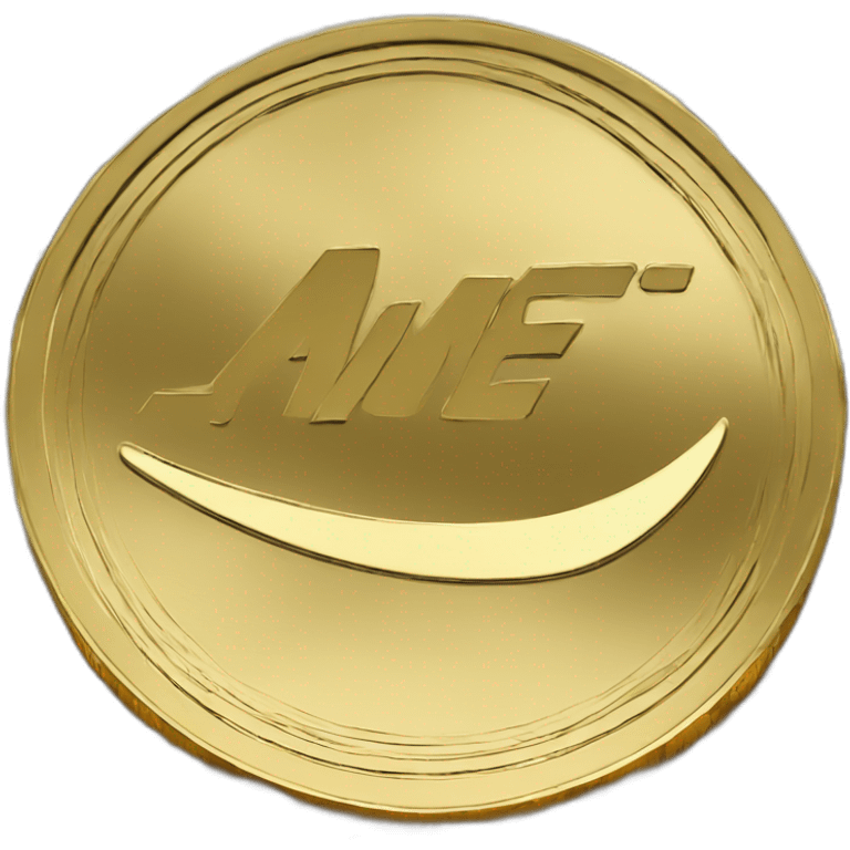 A gold coin with Nike logo emoji