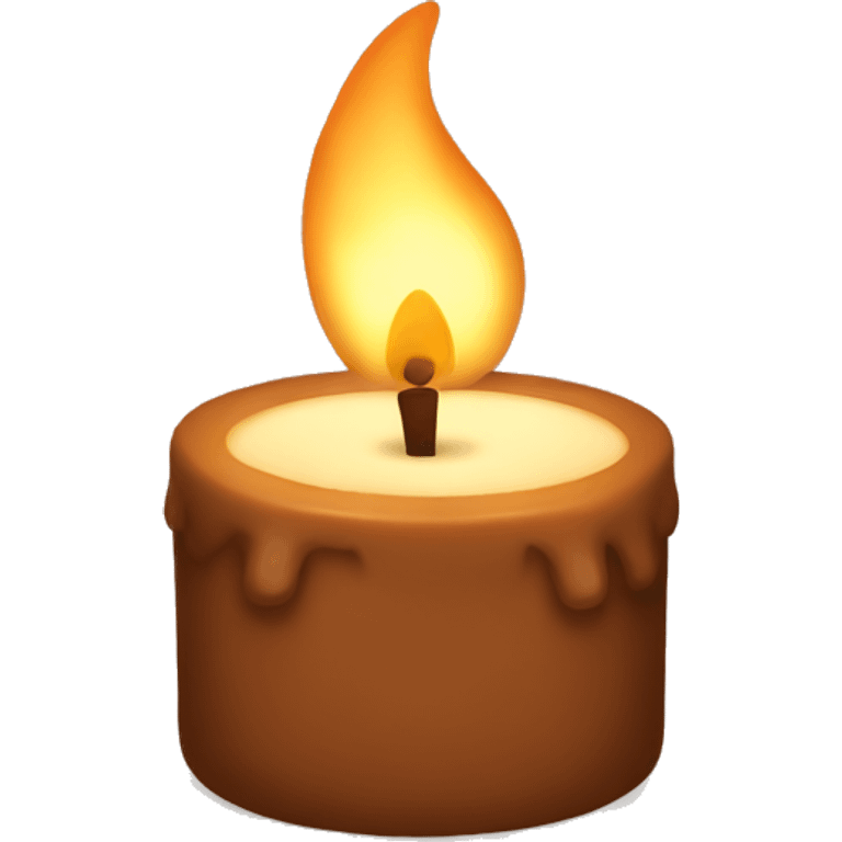 Brown cozy candle emoji