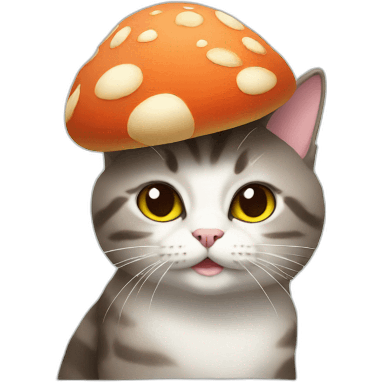 cat with mushroom hat emoji