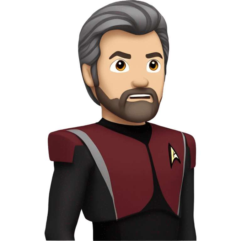 star trek commander will riker with viciously hairy chest emoji