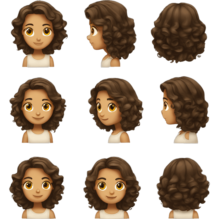 A girl with wavy hair brown hair and Mexican  emoji