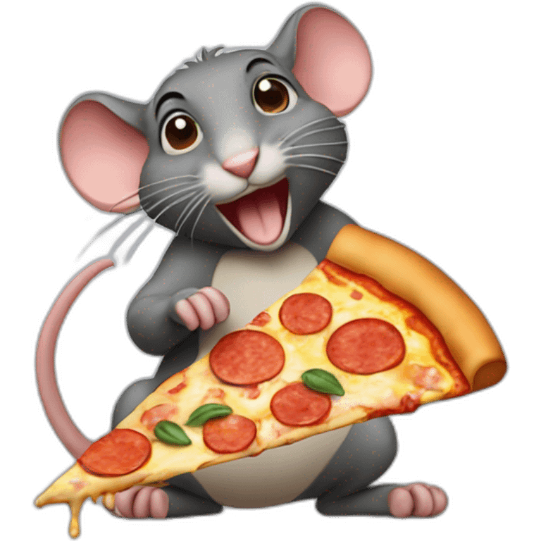 NYC rat eating pizza emoji