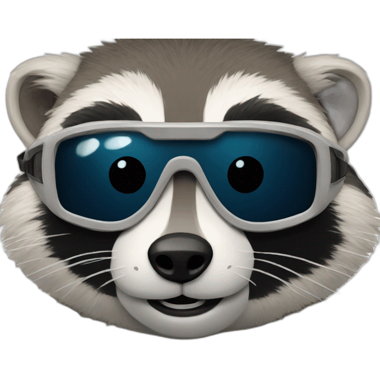 Raccon wearing a ski glasses emoji