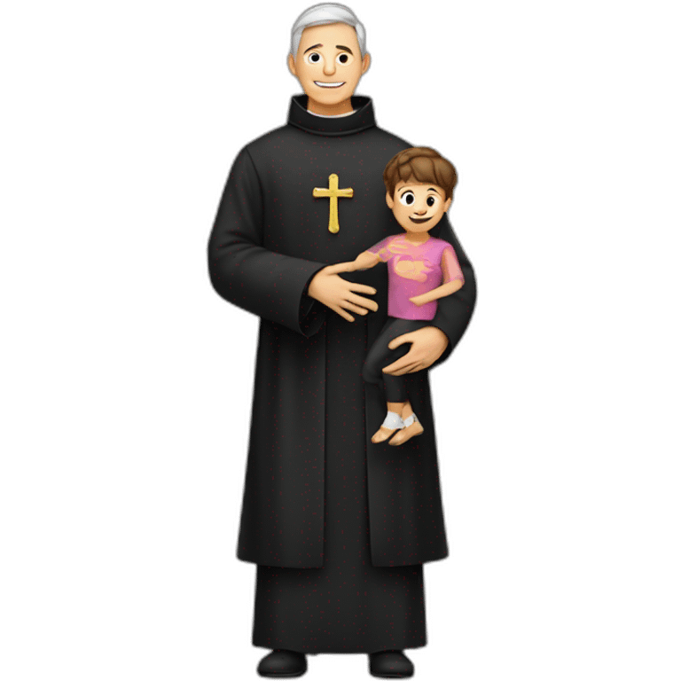 A priest with a child emoji