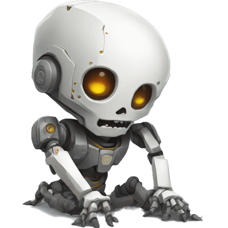 Vault bot as a ghoul crawling on the ground emoji