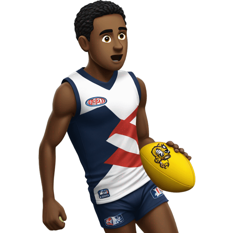 young afl player in action emoji