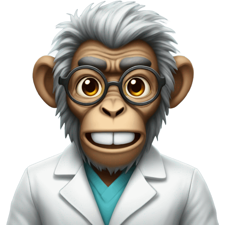 Mad scientist Monkey emoji