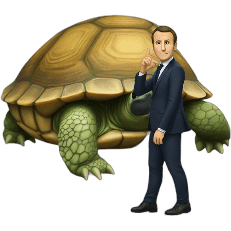 macron sur une tortue emoji