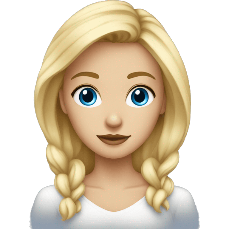 Une fille blonde au yeux bleu emoji