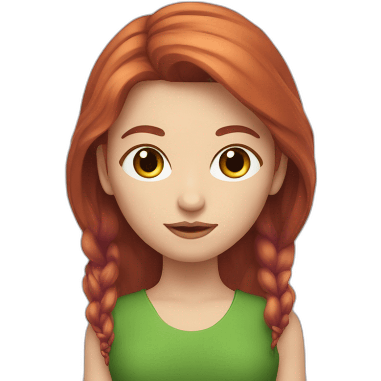 Femme rousse de 25ans avec un œil violet et un œil vert emoji