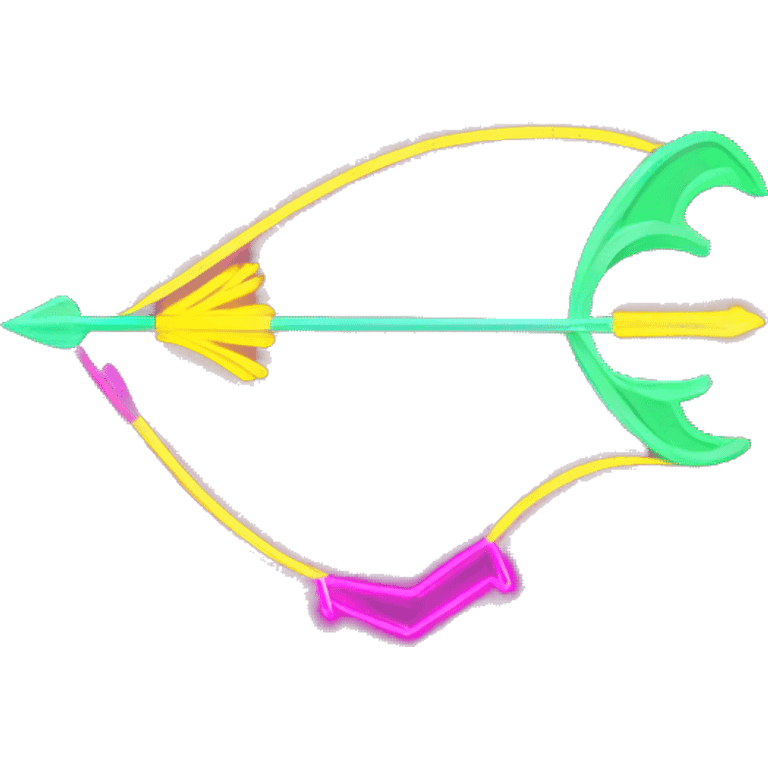 bow and arrow with neon elements emoji