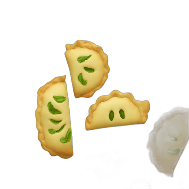 spinach green empanada smiley face emoji