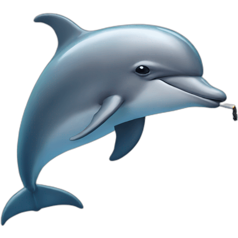 dolphin smokes a cigarette emoji