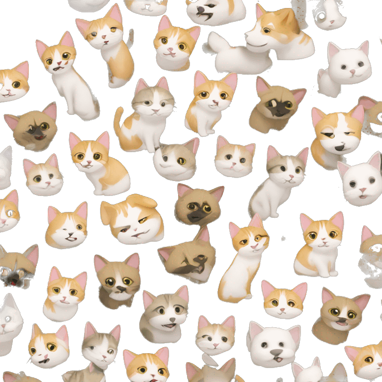 An army of cats against an army of dogs emoji