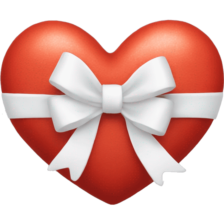 Red heart with white bow emoji